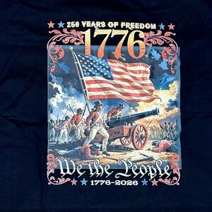 Men's Black 1776 Graphic Tee New XL